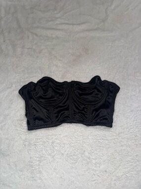 black satin strapless bustier crop top by Out From Under 😮‍🔥
